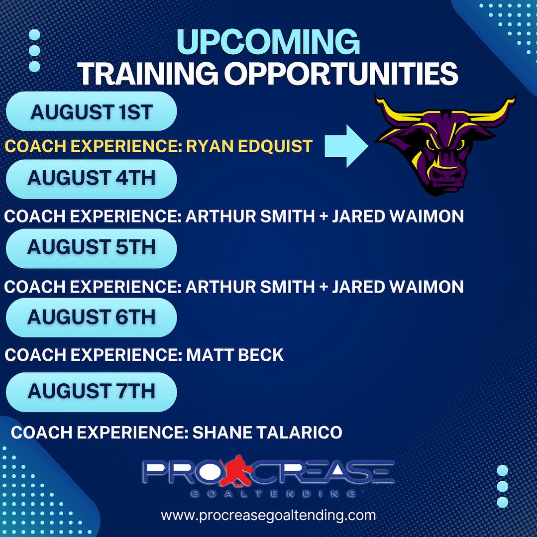 Upcoming Training Opportunities!!

Sign up now through our website!

First amazing opportunity is to work with Minnesota State University Goalie Coach Ryan Edquist!

Secure your spot now!!!