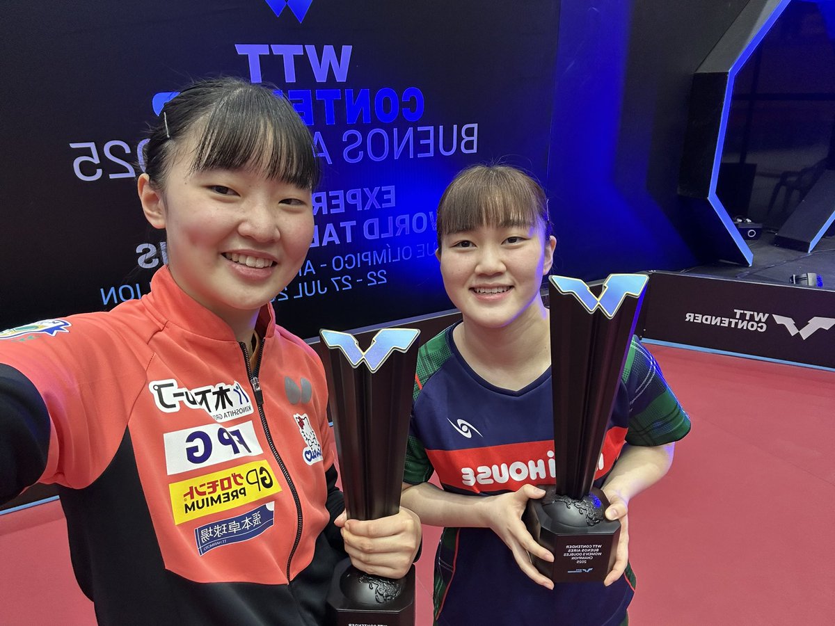 WTTコンテンダーBuenos Aires🇦🇷
シングルス、ダブルス優勝することができました！
お父さんいつもありがとうございます☺️

明け方に見てくださった日本の皆様ありがとうございました✨

ブラジルも頑張ります！