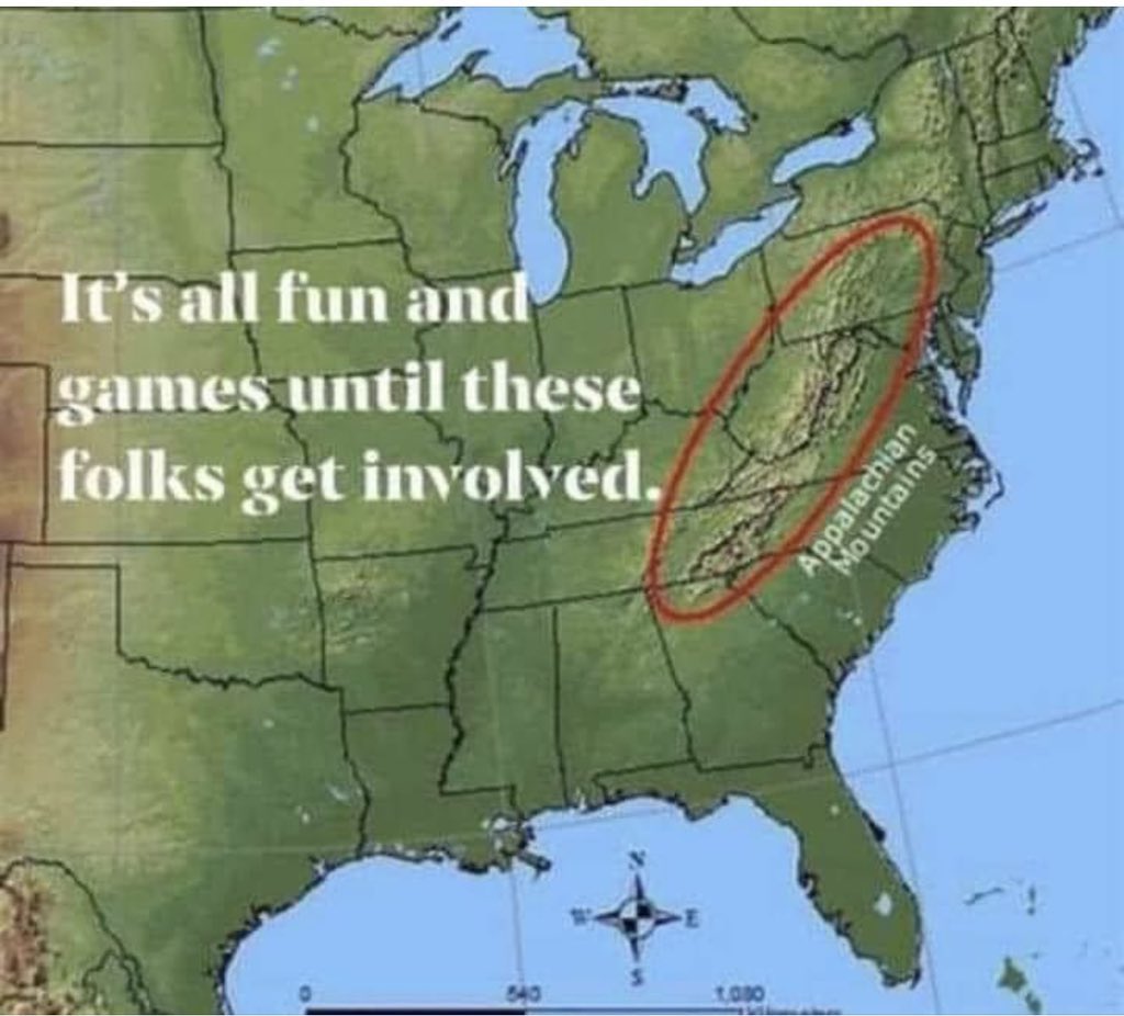 SMH (@smh00777) on Twitter photo <a href="/timburchett/">Tim Burchett</a> I love this! I’m using this myself 😄My dad's side of the family has lived in the Appalachian Mountains for centuries. People really don't know the history, and they don't want to find out the hard way. <a href="/timburchett/">Tim Burchett</a> I love this! I’m using this myself 😄My dad's side of the family has lived in the Appalachian Mountains for centuries. People really don't know the history, and they don't want to find out the hard way.