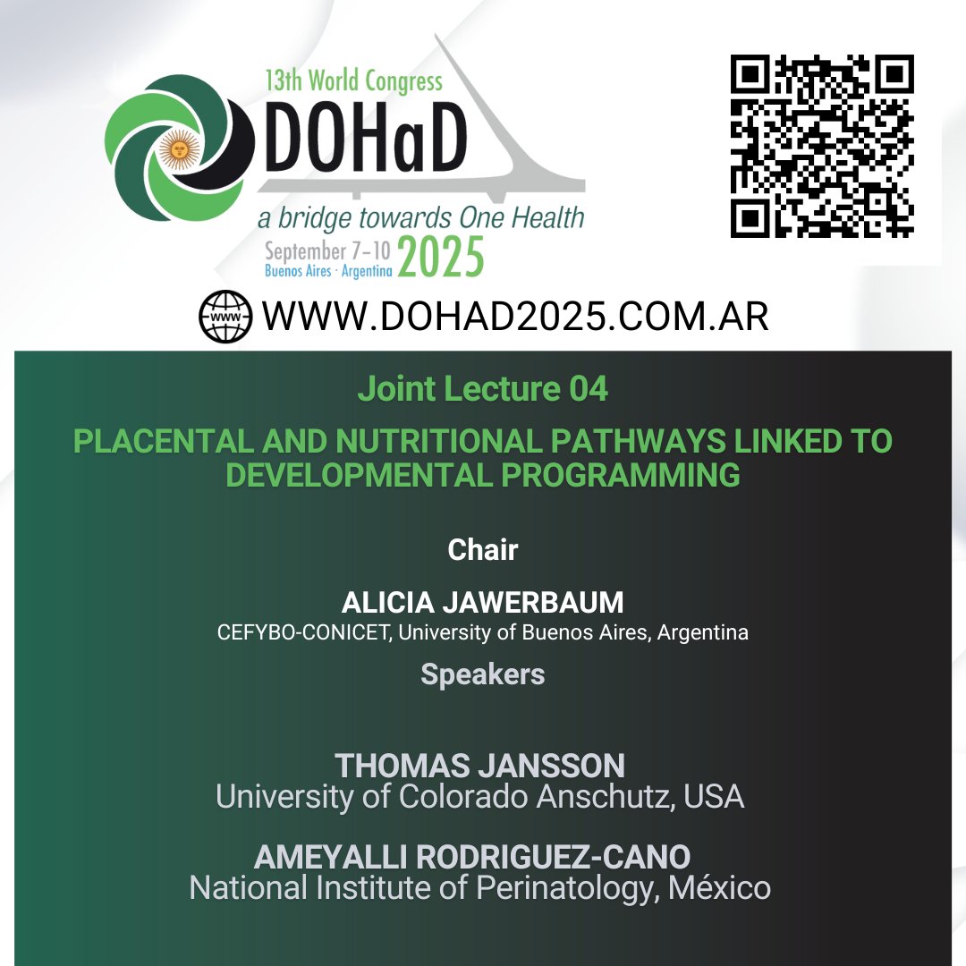 DOHaD2025 (@dohad2025) on Twitter photo Joint Lecture 4.- Placental and Nutritional Pathways Linked to Developmental Programming
<a href="/DOHaD2025/">DOHaD2025</a> <a href="/DOHaD_Society/">International DOHaD Society</a>
<a href="/DOHaDChile/">DOHaDChile</a> <a href="/EuropeanDOHaD/">European DOHaD Society</a>
<a href="/Dohadcanada/">DOHaD CANADA</a> <a href="/USDOHaD/">US DOHaD</a>
<a href="/BrasilDohad/">DOHaD Brasil</a> <a href="/DOHaD_AR/">DOHaD Argentina</a> Joint Lecture 4.- Placental and Nutritional Pathways Linked to Developmental Programming
<a href="/DOHaD2025/">DOHaD2025</a> <a href="/DOHaD_Society/">International DOHaD Society</a>
<a href="/DOHaDChile/">DOHaDChile</a> <a href="/EuropeanDOHaD/">European DOHaD Society</a>
<a href="/Dohadcanada/">DOHaD CANADA</a> <a href="/USDOHaD/">US DOHaD</a>
<a href="/BrasilDohad/">DOHaD Brasil</a> <a href="/DOHaD_AR/">DOHaD Argentina</a>