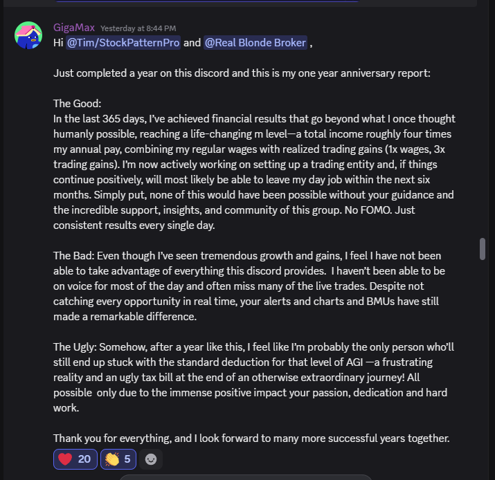 StockPatternPro's tweet image. Posted by one of our Subs after his first year. Join us.