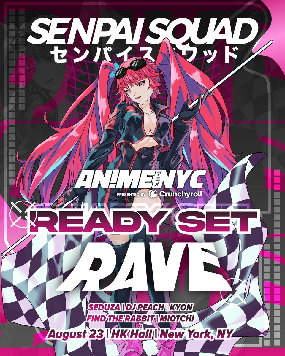 Anime NYC (@animenyc) on Twitter photo 🪩 OFFICIAL SATURDAY AFTERPARTY 🪩
🎉 Anime NYC x <a href="/SenpaiSquadNet/">Senpai Squad</a> Official Saturday Afterparty with live Performances by SEDUZA, DJ PEACH, KYON, FIND THE RABBIT, and MIOTCHI!
We sold out last year and you wouldn’t want to miss it this time 🏁 🪩 OFFICIAL SATURDAY AFTERPARTY 🪩
🎉 Anime NYC x <a href="/SenpaiSquadNet/">Senpai Squad</a> Official Saturday Afterparty with live Performances by SEDUZA, DJ PEACH, KYON, FIND THE RABBIT, and MIOTCHI!
We sold out last year and you wouldn’t want to miss it this time 🏁
