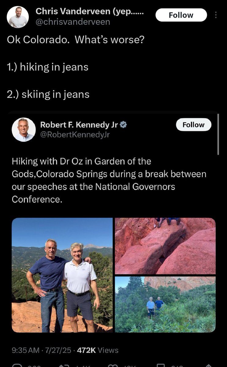 kyle_snark's tweet image. 9mmNews will not be fact checking @GovofCO @jaredpolis at the National Governor's Association conference in Colorado Springs. Instead we will be providing hot takes on jeans.
#copolitics #9news #heynext