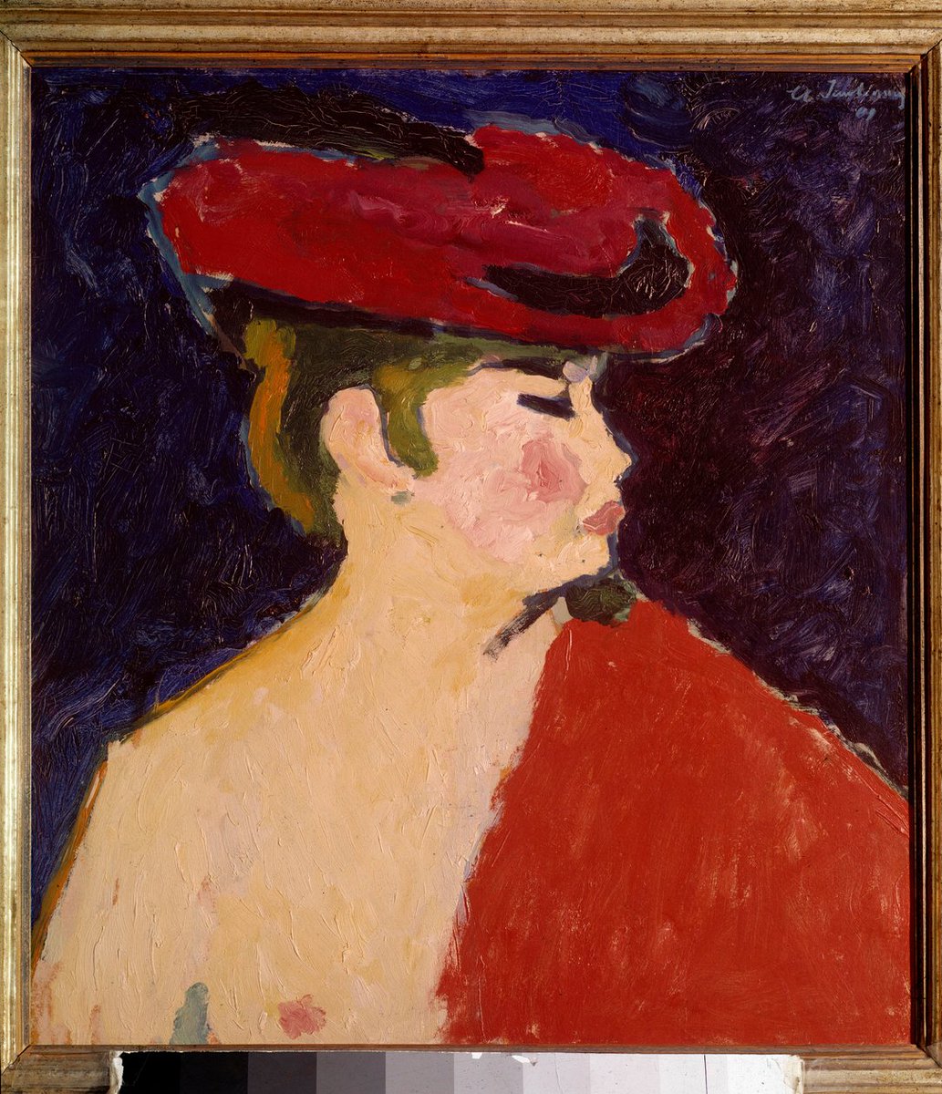 zarandillo's tweet image. (Le chale rouge Painting by Alexei von Javlensky (Alexi von Jawlensky, Alexej von Javlenski) (1864-1941) 20th century Munich. Stangl Gallery)