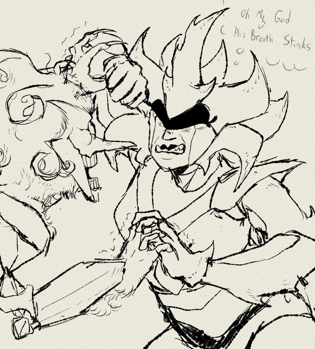 solemn_void's tweet image. need to draw her more often
also big robots fighting #deltarune #queen