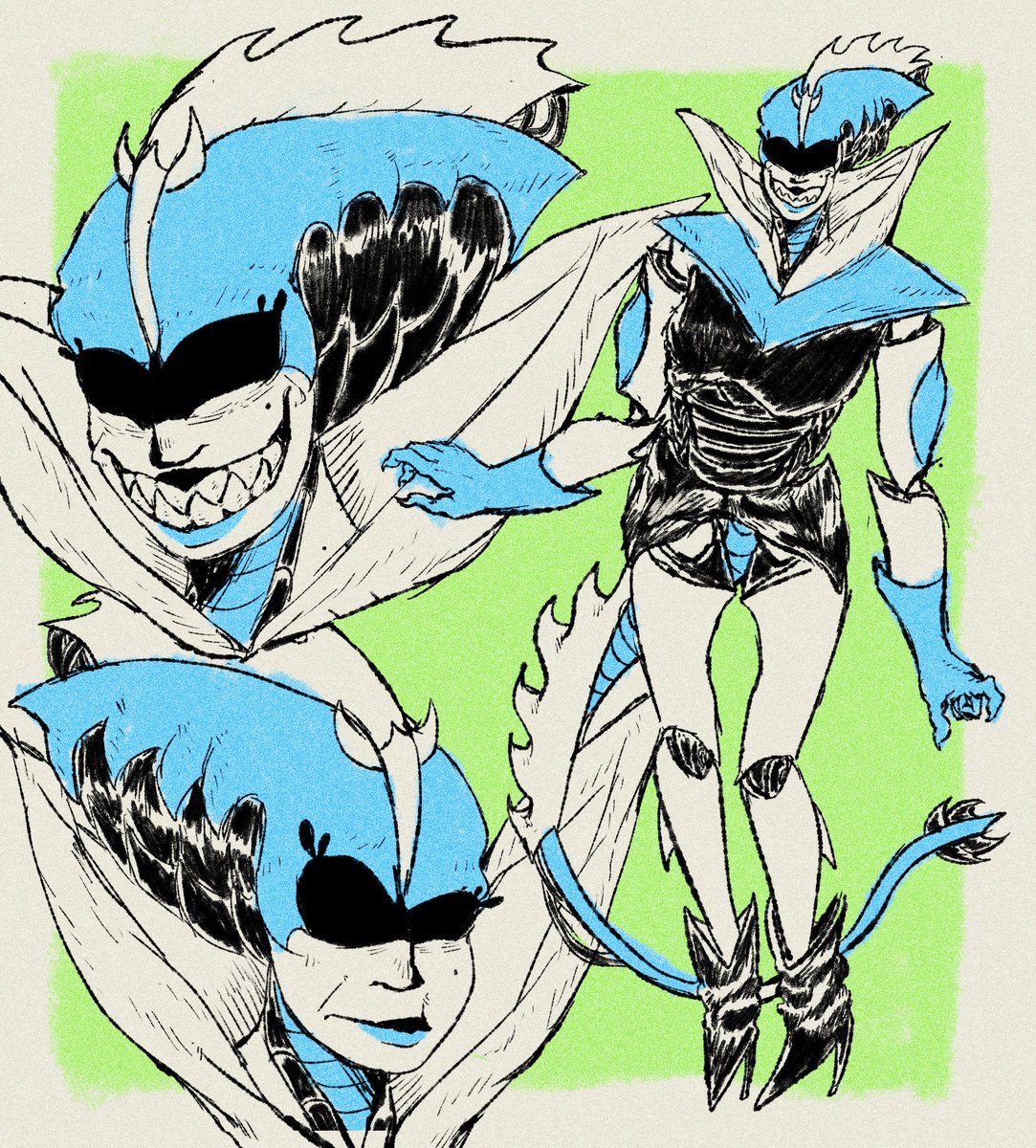 solemn_void's tweet image. need to draw her more often
also big robots fighting #deltarune #queen