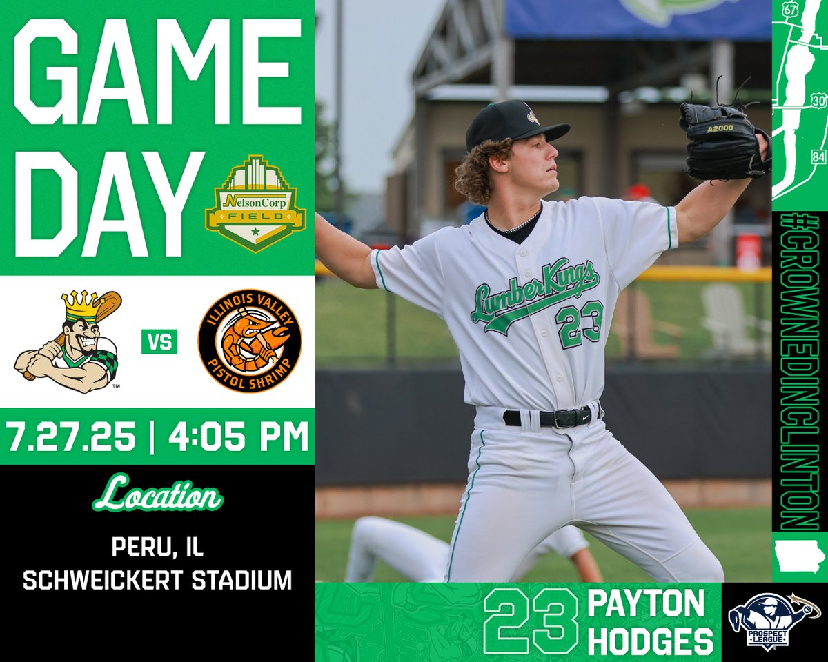 LumberKings's tweet image. Looking for a road win this afternoon against the Shrimp.
GAME INFO:
🕓: 4:05 P.M.
🆚: Illinois Valley Pistol Shrimp
📍: Peru, IL
📻: 100.3 WCCI-FM
📺: prospectleaguenetwork.com
#CrownedInClinton