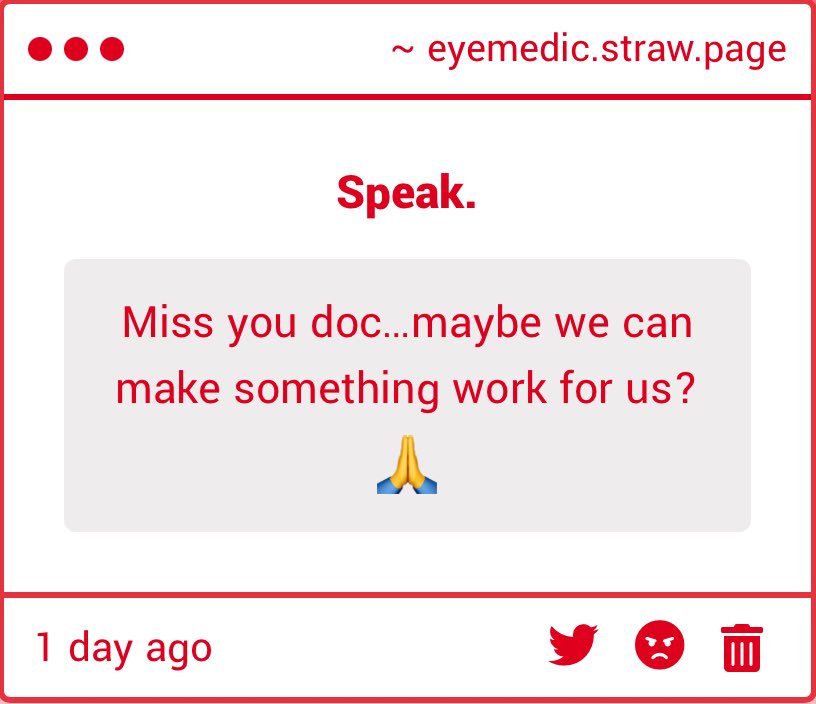 EYEMED1C's tweet image. Do I know you .