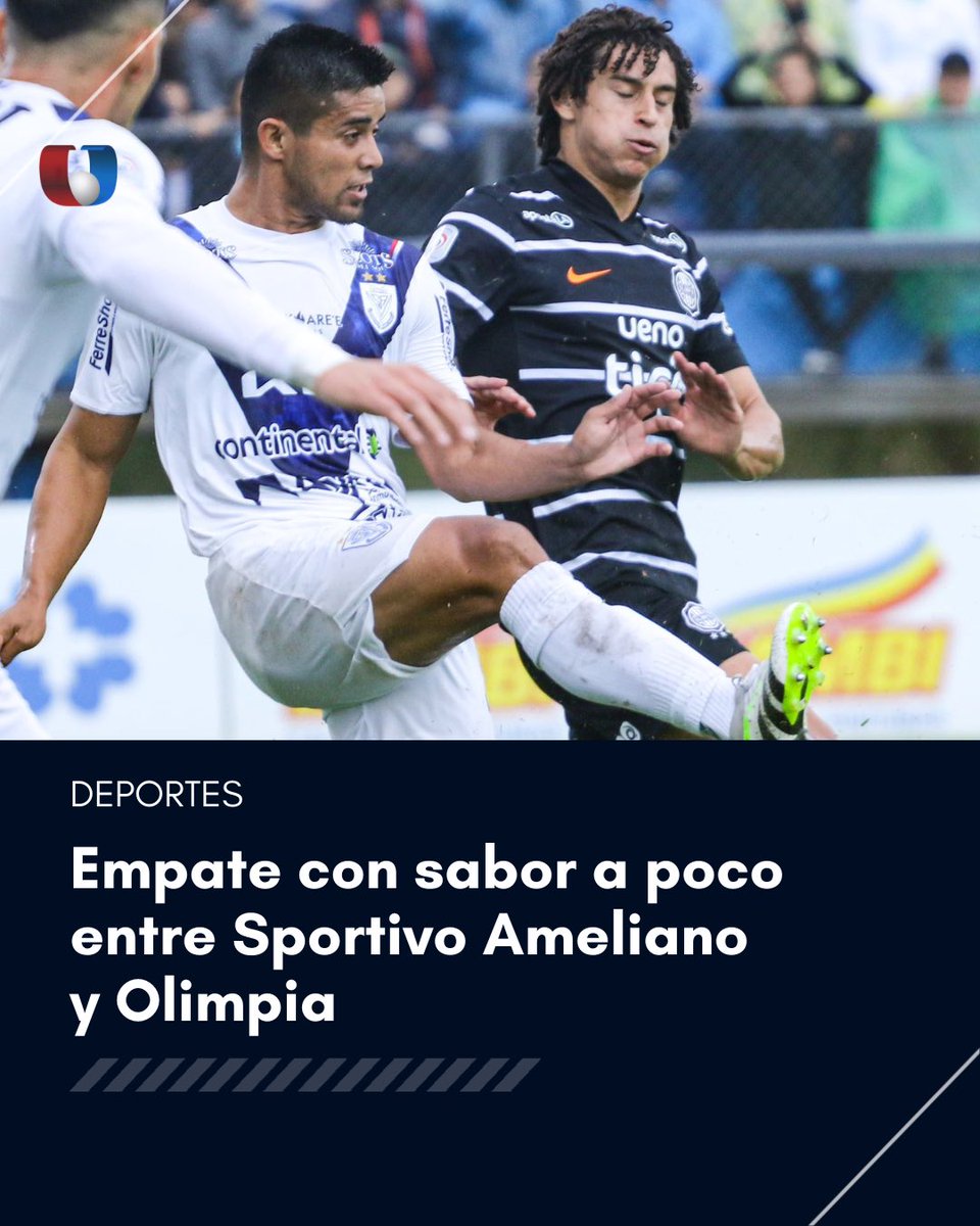 Unicanal's tweet image. ¡Sin vencedores ni vencidos!
👉🏼 El equipo de Ramón Díaz no supo administrar la ventaja y terminó igualando 1-1 ante Sportivo Ameliano, en Villeta.
⚽️ Julio González (autogol) para Olimpia y Diego Valdez (AME), los goles
#Unicanal