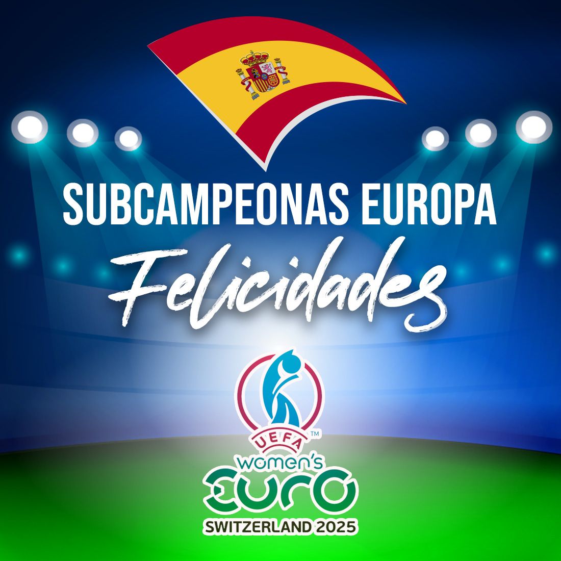 ¡Enhorabuena a la Selección femenina de fútbol de España por su juego impecable y su actuación espectacular en la Eurocopa 2025.
¡Estamos muy orgullos@s! 💪🇪🇦