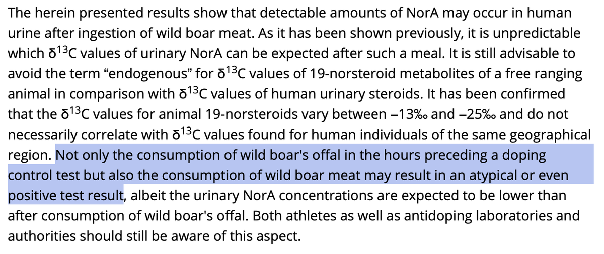 aestheticprimal's tweet image. The fact that simply eating wild boar meat (especially organs) can make you fail doping tests as an athlete because of how much Nandrolone it contains (a 19-nor, same family as Trenbolone) will always be ridiculous.