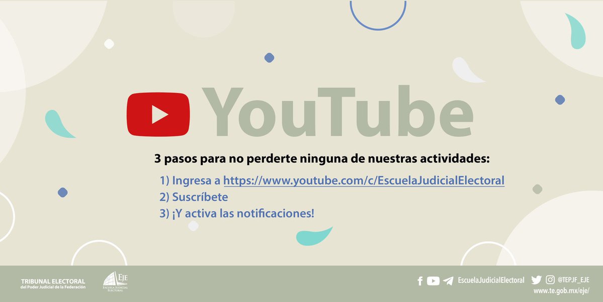 TEPJF_EJE's tweet image. 🎥 ¡No te pierdas ninguno de nuestros contenidos y transmisiones en vivo!
📹Únete a nuestra comunidad en YouTube y enriquece tus conocimientos en derecho electoral con programas y cursos exclusivos. ¡Te esperamos!
▶️bit.ly/4bH3uAf