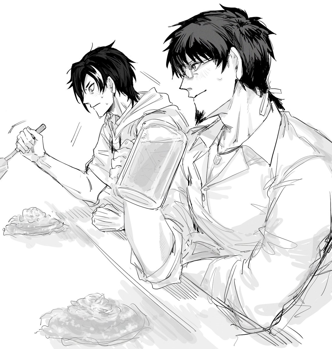 wozuo00's tweet image. ヘクマン　デートおめでとう絵