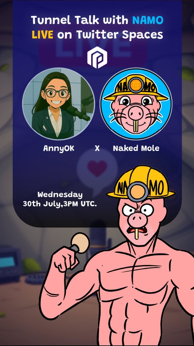 Hey Tunnel Friends,
on July 30th, the Naked Mole is crawling out of the tunnel…
into a X Space with <a href="/PawChain/">PAW</a>! 
Expect chaos, chain talk, and questionable mole wisdom.

Set your reminder. It’s gonna get naked.

Keep digging and stay naked!
