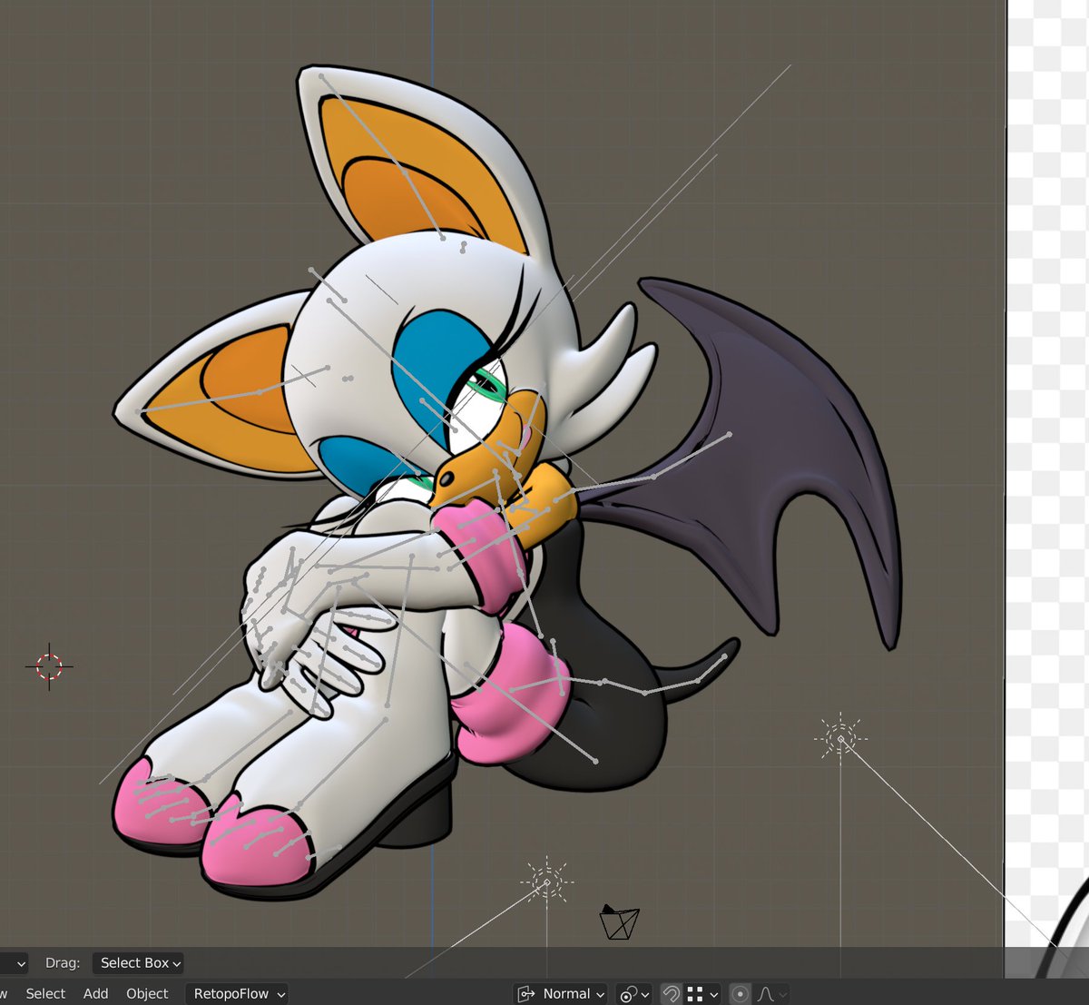 lIJCThorntonll's tweet image. WIP
2D-Styled Rouge the Bat 3D model posing like Lola Bunny!
#SonicTheHedgehog #3danimation