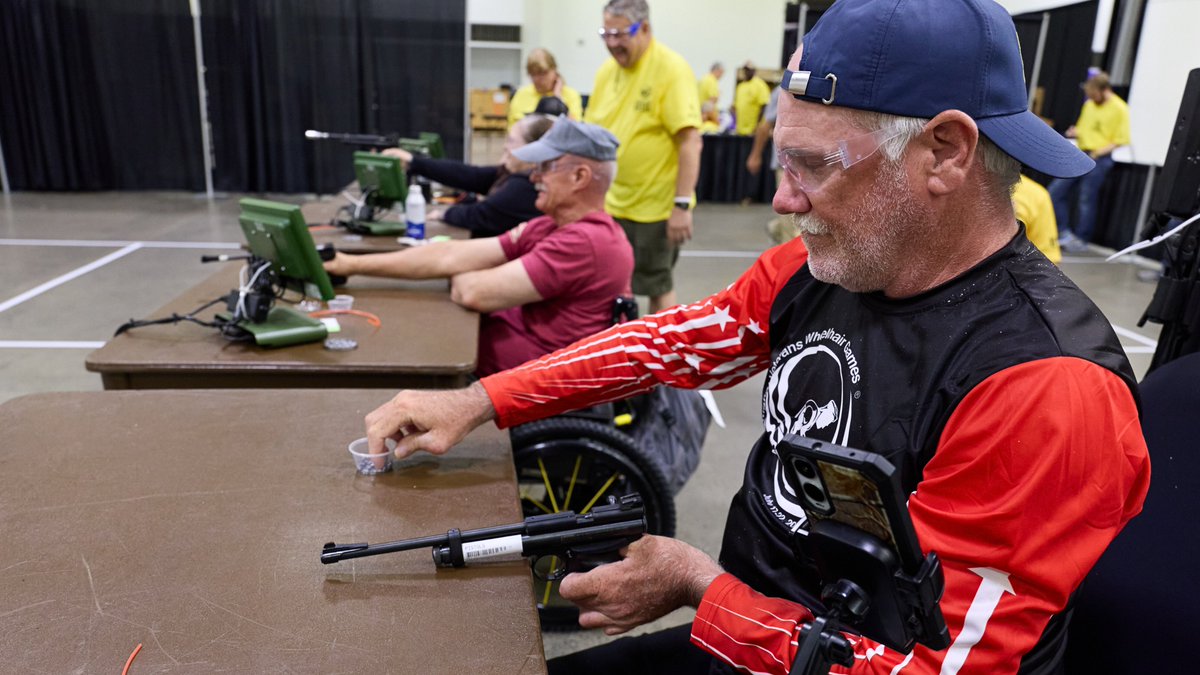 Locked in and aiming high 🔒⬆️

We're glad <a href="/VACanteen/">Veterans Canteen Service</a> helped #Veterans hit their mark in #AirPistol at the National Veterans #WheelchairGames!

Drop a "#LiveWholeHealth" in the comments to help us say thanks for #ServingVeterans.

<a href="/DeptVetAffairs/">Veterans Affairs</a> <a href="/Sports4Vets/">VA Sports & Arts</a> <a href="/VAMinneapolis/">Minneapolis VA Health Care System</a>