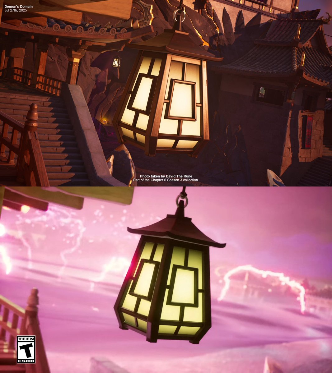 fn_greenfox's tweet image. ワンタイムイベント『スーパーショーダウン』にて、「鬼の領地」が大きく破壊される可能性があることが示唆されています。

イベント後のマップ変化にも注目です👀

📷@DavidTheRune / #フォートナイト