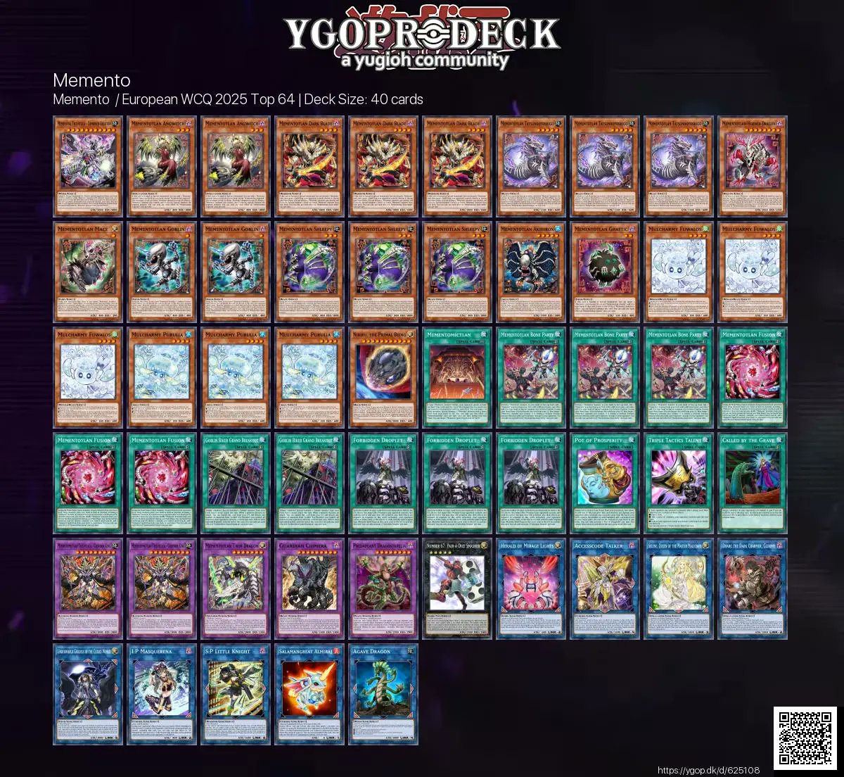YGOPRODeck's tweet image. Memento / European WCQ 2025 Top 64 🏆
✅ ygop.dk/d/625108
#yugioh #yugiohtcg