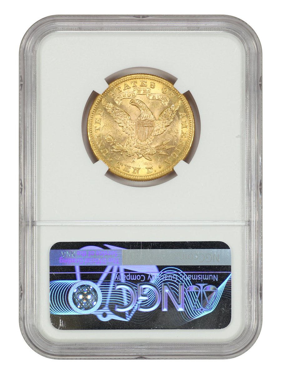 deepc's tweet image. From a scant mintage of just 25,000 pieces, few 1894-S Eagles survive. The highest-graded example is an MS62, making this one of the finest available on the market! Remarkably lustrous and boldly struck with rich golden-orange coloration,
raredatecoins.com