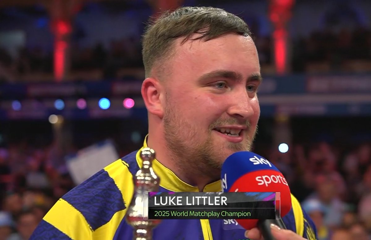 livedarts's tweet image. Littler: โI can say I have completed the Triple Crown.โ
๐