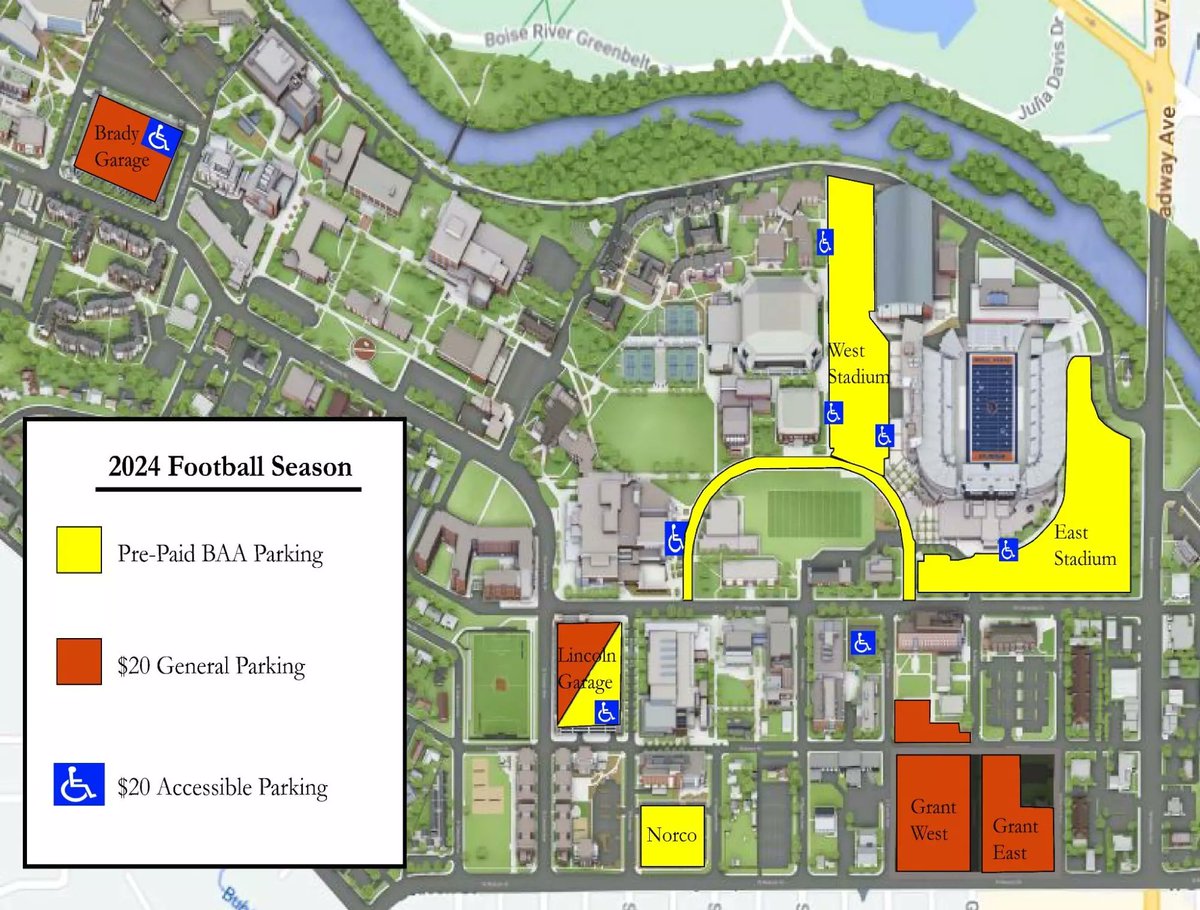 NeersRS's tweet image. Subject to change (their single game parking page has not updated for 2025 yet): 

For App State fans looking to attend the Boise State game, there are a few options. You can reserve in advance or pay first come, first served the day of. Several shuttle options available as well