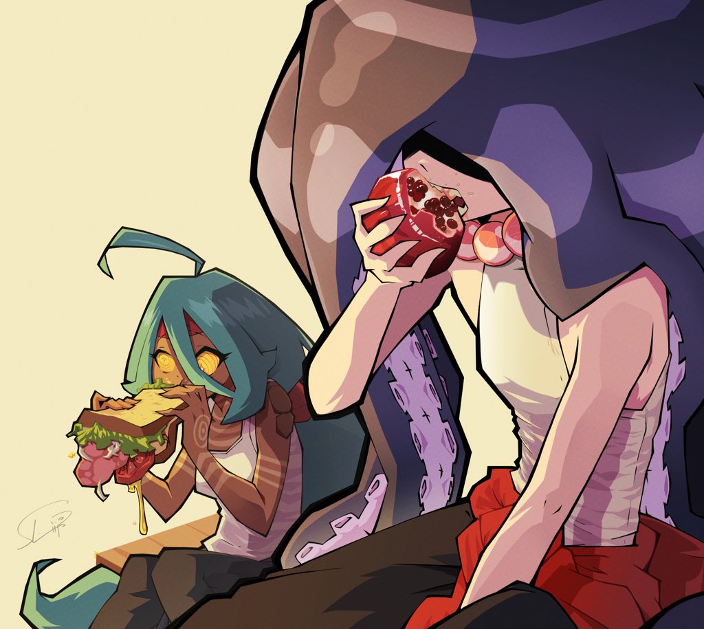 Sl1m_Skull's tweet image. [OC] Sisters enjoying a meal