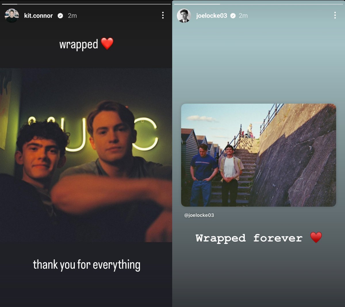 reiislocked's tweet image. they got the two lead roles of a silly little netflix show not knowing it's gonna change their lives forever and now they're saying bye to them forever I'm sobbing