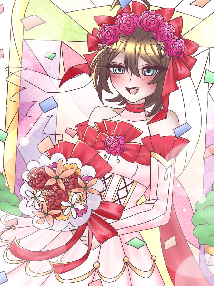 Demure_17's tweet image. Bride Red Riding Hood from Mary Skelter
@ShiningBlizz thank you so much for the gorgeous piece. I love all the bright colors and Red's face is adorable. It's always a pleasure working with you &lt;3
#メアリスケルター #MarySkelter #RedRidingHood