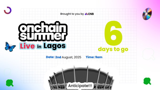 ENB Onchain Summer 2025 Lagos Event Poster