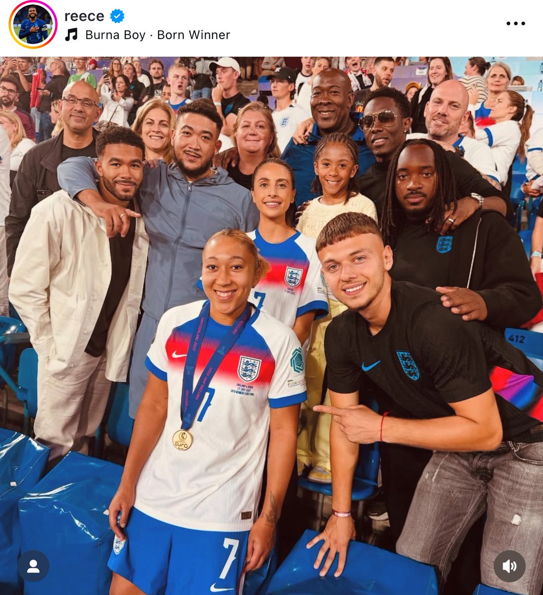 Reece James via his IG. “Born Winner” by Burna Boy! 🎵🏆 #NOSIGNOFWEAKNESS
