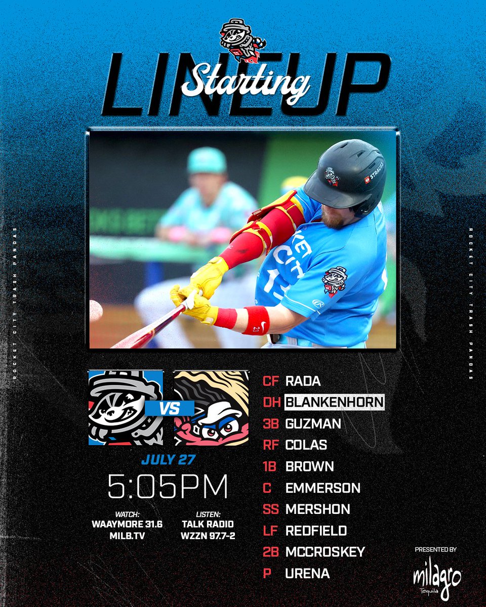 trashpandas's tweet image. Series finale from the MS Gulf Coast.
🖥️: MiLB.tv, @Bally__Sports
📻: @talkradioWZZN
🔊: bit.ly/ListenRCT
#HaveABlast | @milagrotequila