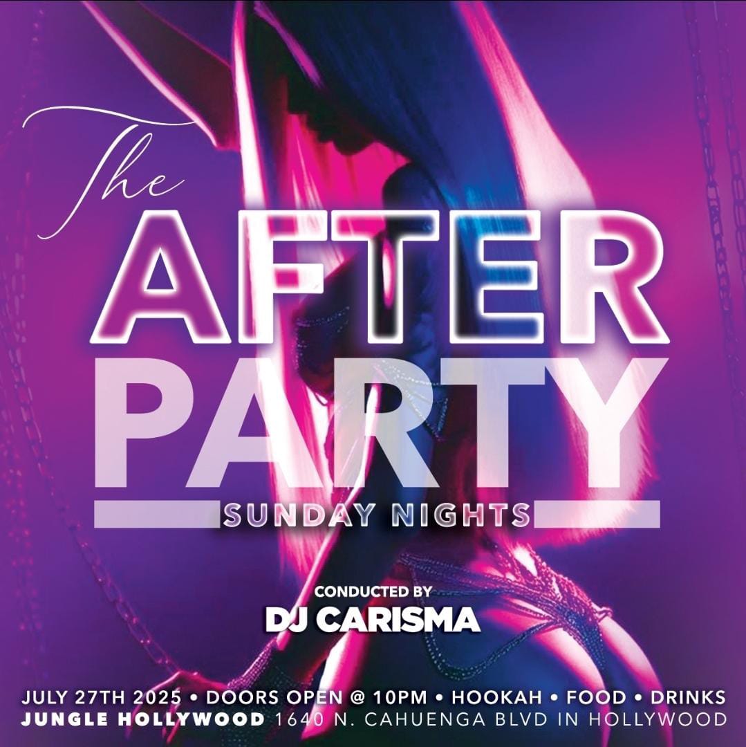TONIGHT!
JUNGLE!
10PM
<a href="/DjCarisma/">DJ Carisma</a>
1640 CAHUENGA BLVD!
HOLLYWOOD 
HIP-HOP &amp; R&amp;B!
HOOKAH 
FULL KITCHEN!