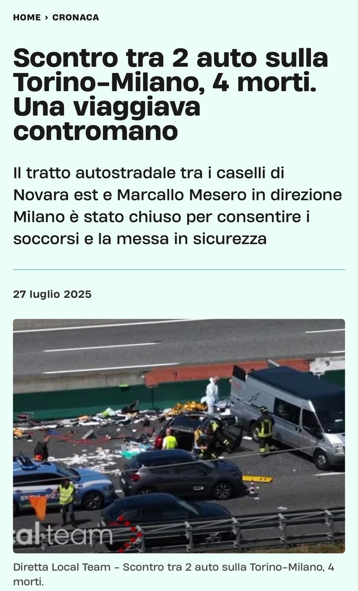 Libero755575300's tweet image. Cribbio ma come cazzo fanno a prendere l’autostrada contro mano?