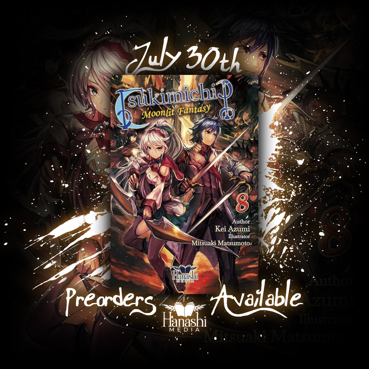 HanashiMedia's tweet image. 🌙 TSUKIMICHI Vol. 8 — Preorders OPEN! 🔥
Rotsgard is in flames. Ilumgand has mutated.
Makoto, Mio & Tomoe dive into the chaos.
The storm hits July 30. Are you ready?
📘 Preorder now:
• Hanashi: store.hanashi.media/product/tsukim…
• Amazon: amazon.com/dp/B0FBJQ6HF2
• Kobo:…