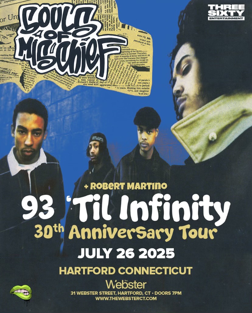Hey Twitter! I’m excited to announce that next month, on July 26th, 2025, I’ll be opening for Souls of Mischief at The Webster in Hartford, Connecticut. Tickets are $20 — hit me up if you want one or plan to come through! And as always, let’s shut this sh*t down!