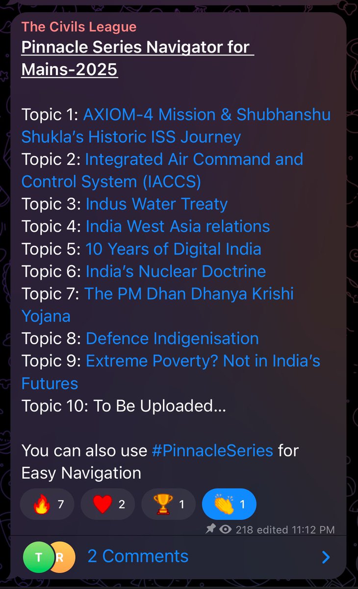 THECIVILSLEAGUE's tweet photo. We have uploaded these 9 high impact handouts till now in our mains currents affairs series Pinnacle. 6 more to follow 

Check first comment for pdfs. https://t.co/O4gIadRoGG