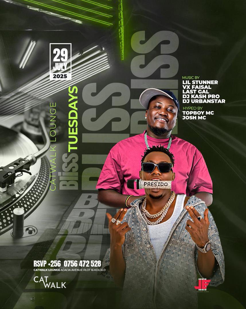 CatwalkKla's tweet image. Bliss Tuesday it’s the party movement stay on the main with @sheilahgashumba @the_lastgal @djvxfaisal @urbanstar. @iamkashpro @topboymcofficiall @hype_cartel1 hosted by @lustrous_events_