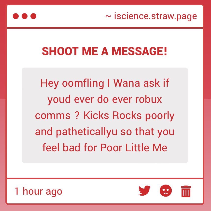 TEXTLOGS's tweet image. if i were to do robux commissions they’d probably be on the pricey side coz of roblox’s bum ass tax stuff But I probably wont for awhile since I don’t really use robux much 💔