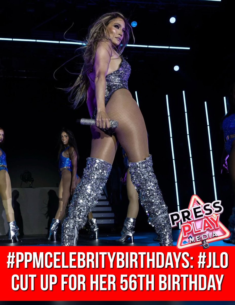 PRESSPLAYMEDIAC's tweet image. #pressplay▶️: #ppmcelebritybirthdays: #jlo cut up for her 56th birthday.
