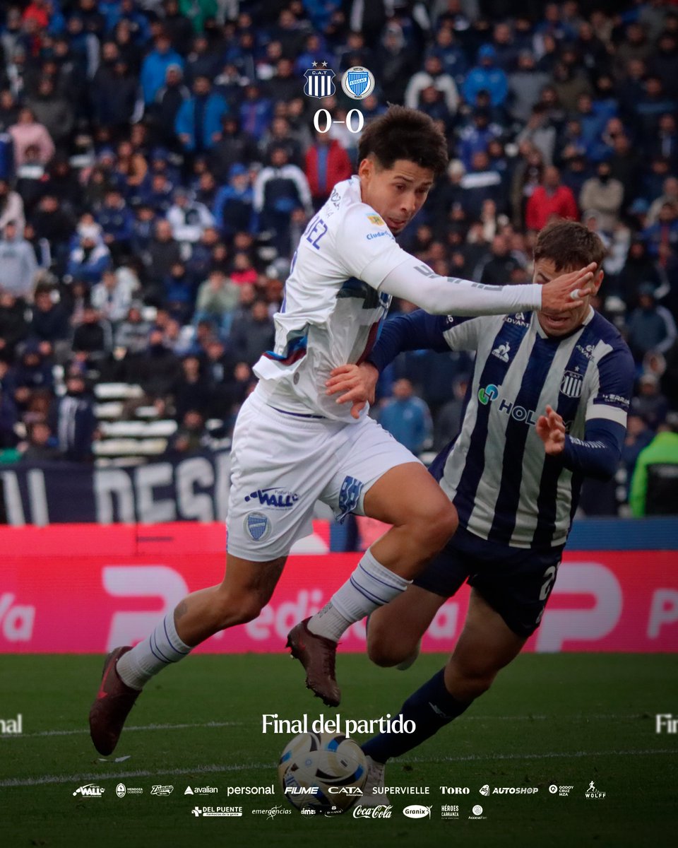 ClubGodoyCruz's tweet image. ⏹️ ¡Final del partido!

Talleres 0 🆚 0 Godoy Cruz

#JuegaGodoyCruz 💪
#VamosTomba 💙🤍