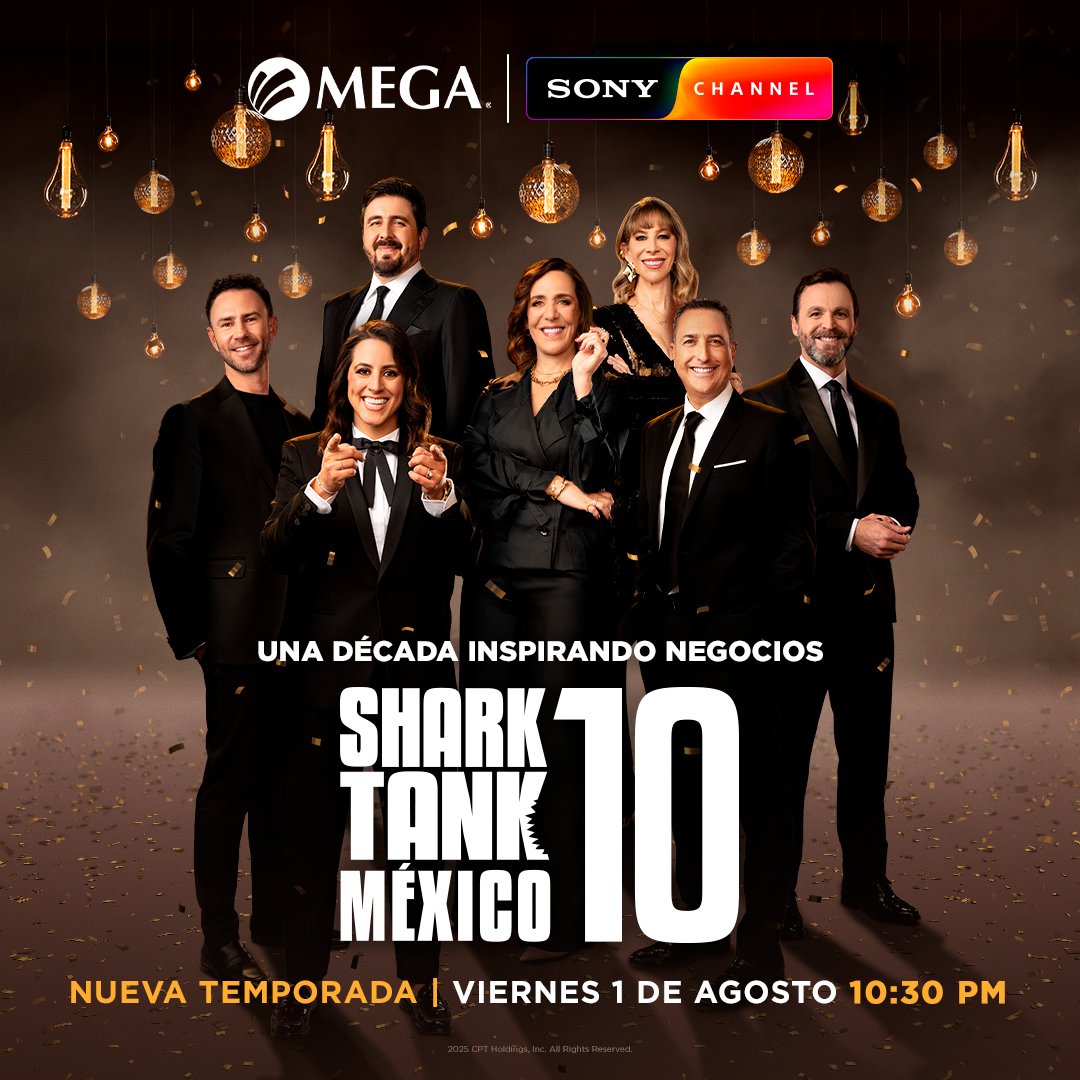 Megacable's tweet image. 🦈🎉 ¡Shark Tank México celebra 10 años inspirando a los emprendedores!
🫰 Únete al tanque y disfruta la nueva temporada a partir del viernes 1 de agosto a las 10 PM por Sony Channel 👉 Canal 210 y 1210 HD de MEGA