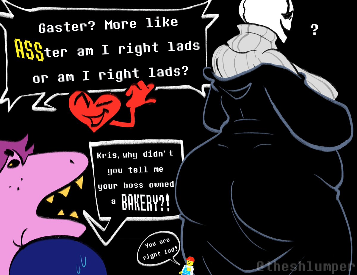 TheShlumper's tweet image. Gaster? I hardly know her!
The trend is dead now I just thought this was funny
#undertale #DELTARUNE #deltarunefanart #Gaster