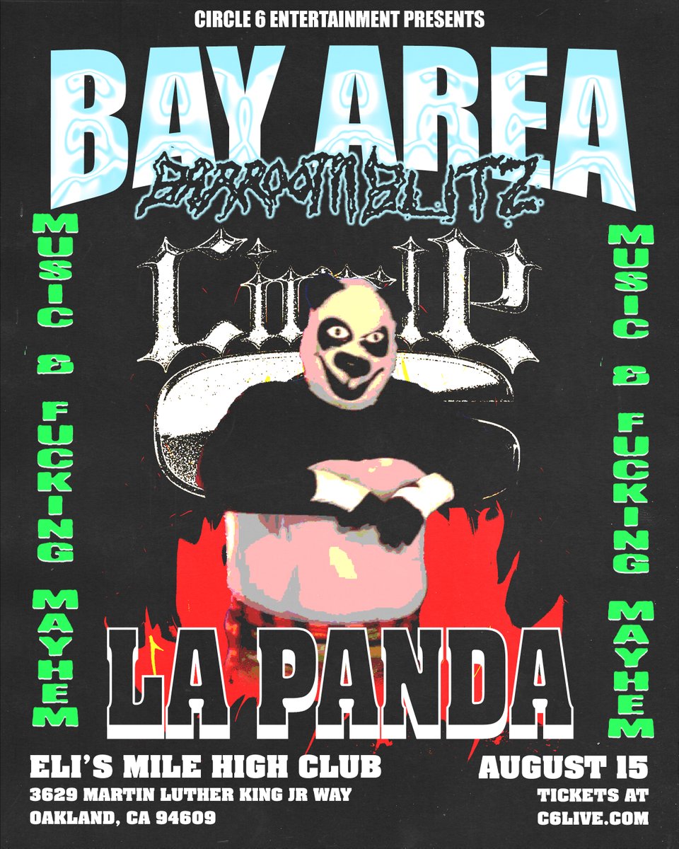 Circle6_co's tweet image. 🐼 CUTE MASK, DEADLY INTENTIONS 🐼
Don’t be fooled. LA Panda  doesn’t play nice.
Expect chaos in black and white.
AUG 15 | Eli’s Mile High Club
🎟️ C6LIVE.COM
#LaPanda #HardcoreWrestling #Circle6 #BarroomBlitz