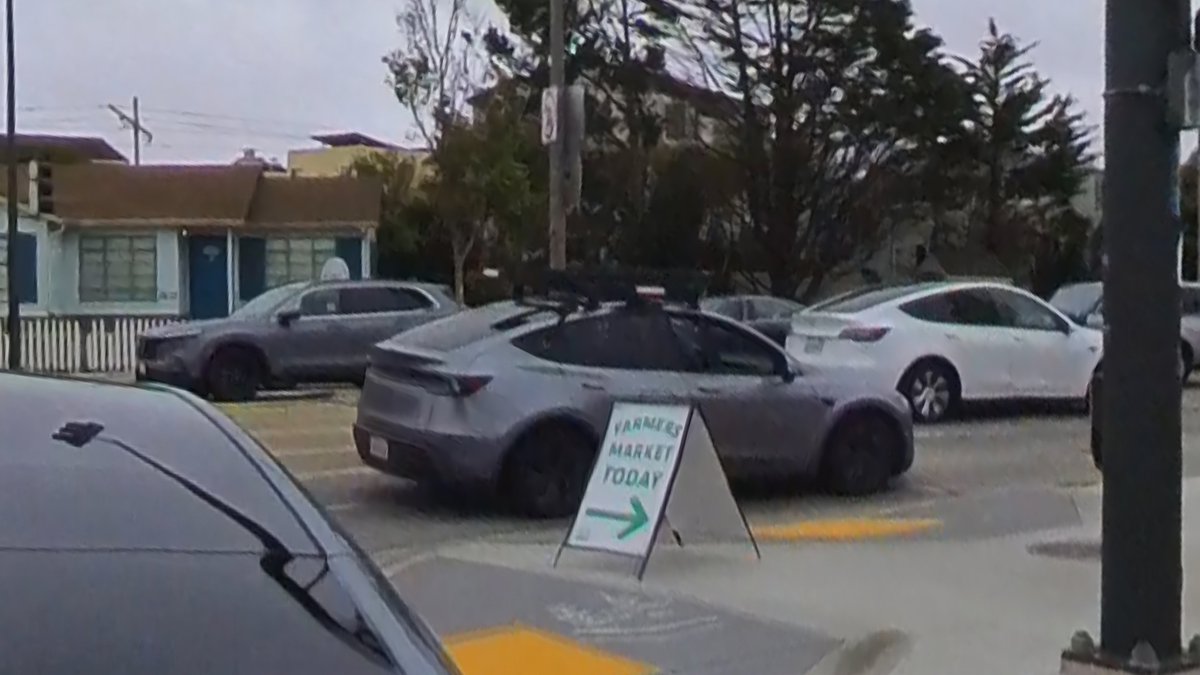 TeslaStarTruk's tweet image. Robotaxi validation vehicle spotted in San Fransisco, California, near Stonestown Galleria.