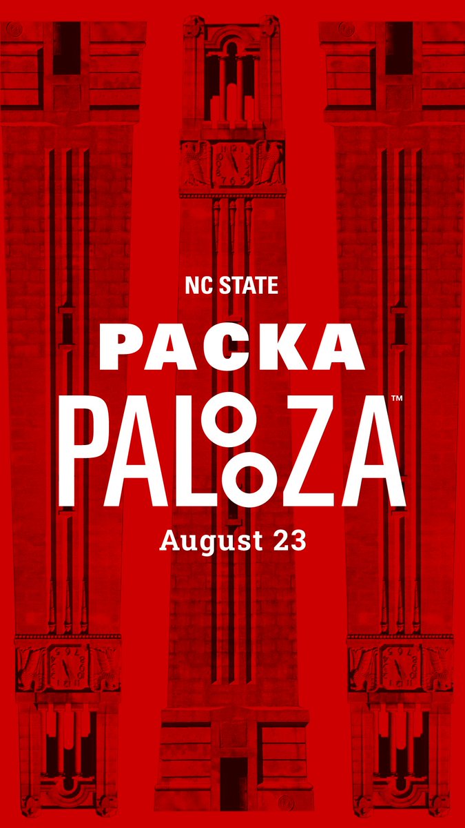 NCState's tweet image. The Wolfpack’s biggest party is next month‼️

On Aug. 23, we’re taking over Hillsborough Street for #Packapalooza™️ — NC State’s all-day block party and street festival. We’ll meet you there. 🐺🐾🫡  ncst.at/bArF50WvMXL