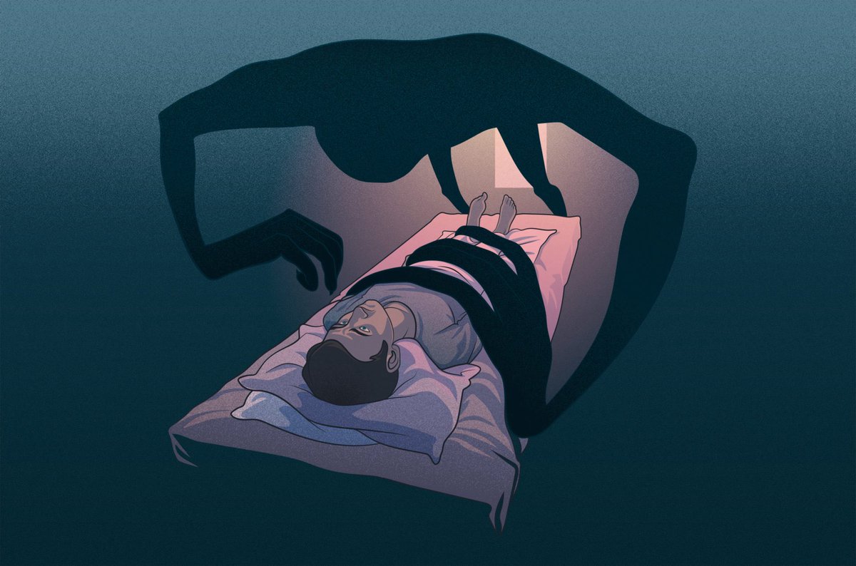 HOLARMEEDEY1's tweet image. I know it’s time to sleep, but if you are still awake let’s talk about sleep paralysis.

Have you ever woken up and couldn’t move, talk, or scream  but felt fully awake?
It’s called sleep paralysis, and it can be terrifying. 

What is it?
Sleep paralysis is a temporary inability…