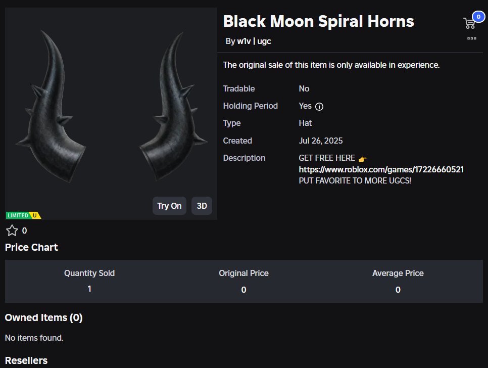 🔹Reciente Limited UGC 🆓

📜Objetivo: Consigue 179K puntos.

🖨️Stock: 49

➦roblox.com/catalog/114342…
➥roblox.com/games/17226660…