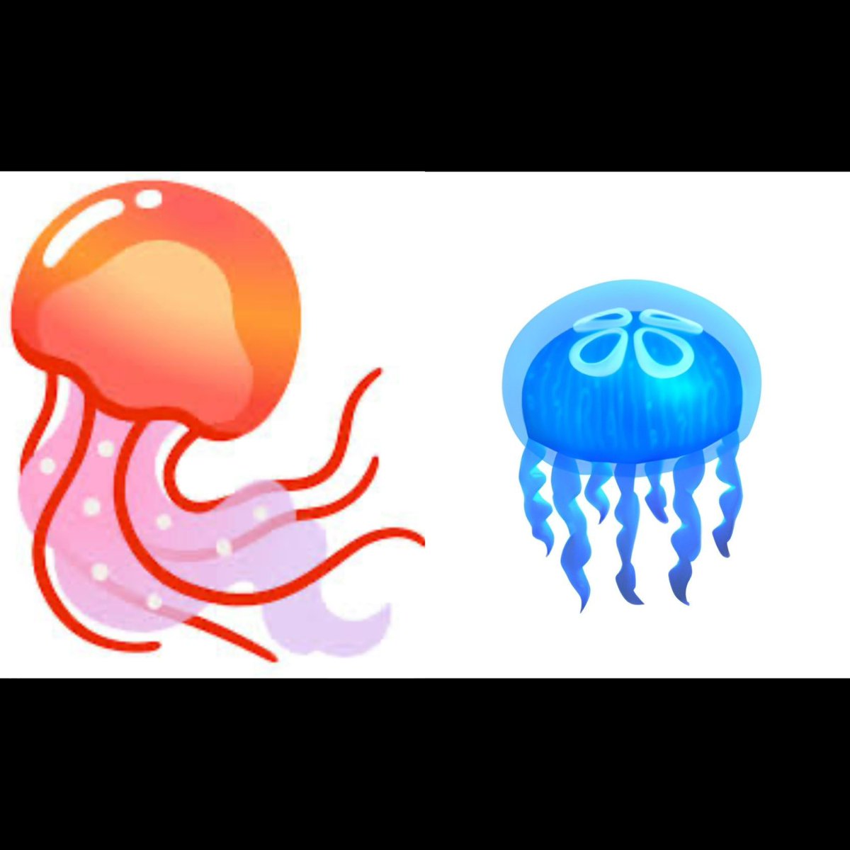 Dk1fann's tweet image. was just brought to my attn how funnee the jelleefish emoji looks on an android😭😭😭 ( not a fc post, just realizing how much goated apple is)