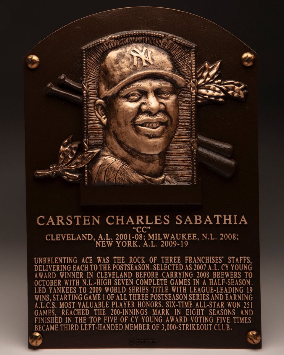 Talkin' Yanks (@talkinyanks) on Twitter photo CC Sabathia has officially been written into baseball immortality 👏💙
via <a href="/baseballhall/">National Baseball Hall of Fame and Museum ⚾</a> CC Sabathia has officially been written into baseball immortality 👏💙
via <a href="/baseballhall/">National Baseball Hall of Fame and Museum ⚾</a>