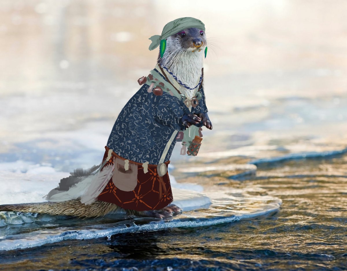 Trying something a bit unconventional, working out designs for a character. I'd like to sculpt said character eventually, and have some materials that would be incorporated, so I painted them in roughly to scale on a photo reference.